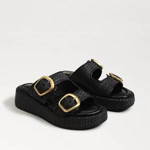 NEW SAM EDELMAN women's nerissa sandals in black weave